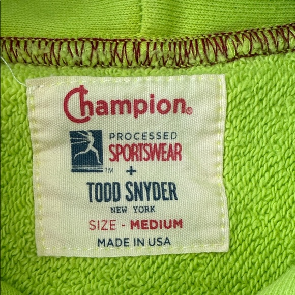 Todd Snyder x Champion Lime Green and Purple Hoodie - Picture 2 of 5